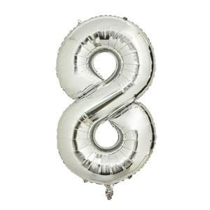 Sainsbury's Home 34" Silver Foil Number Birthday Balloon Age 8