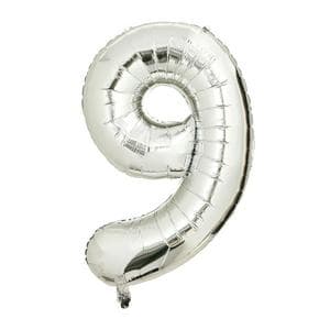 Sainsbury's Home 34" Silver Foil Number Birthday Balloon Age 9
