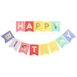 Sainsbury's Home Rainbow Coloured Happy Birthday Cardboard Bunting
