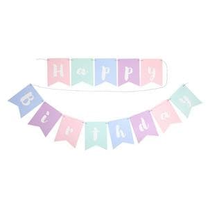 Sainsbury's Home Mixed Pastel Happy Birthday Cardboard Bunting