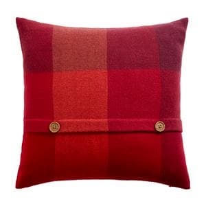 Sainsbury's Home Herringbone Check Cushion - Red - 43x43