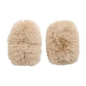 Beige Faux Fur Hand Warmers Set Of 2