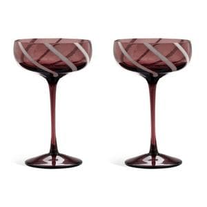 Sainsbury's Home Set of 2 Swirl Cocktail Glass - Purple & White