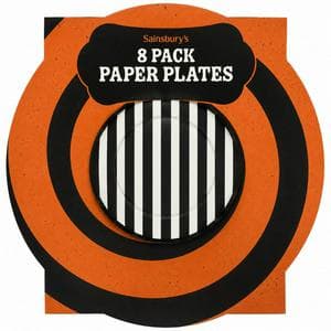 Sainsbury's Home Pack of 8 Halloween Paper Plates