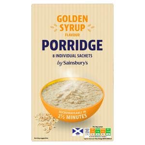 Sainsbury's Porridge Golden Syrup 8x36g