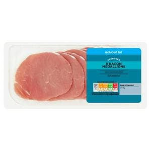 Sainsbury's Reduced Fat Unsmoked Bacon Medallions x8 200g