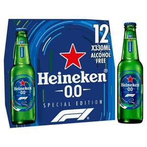 Heineken 0.0% Alcohol Free Premium Lager Beer Bottle 12 x 330ml