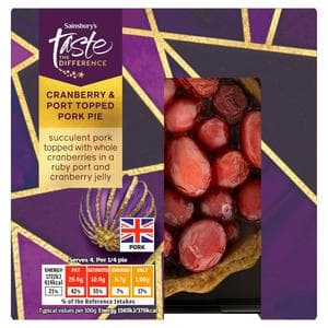 Sainsbury's 440g Cranberry & Port Pork Pie, Taste the Difference