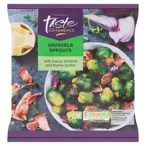 Sainsbury's 500g Brussels Sprouts with Bacon Lardons & Thyme Butter, Taste the Difference