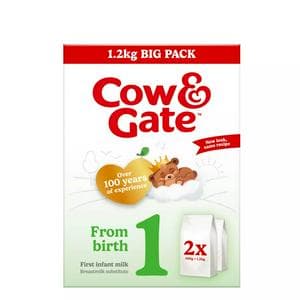 Cow & Gate 1 First Infant Baby Milk Formula Powder From Birth Big Pack 1.2kg