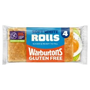 Warburtons Gluten Free Super Soft Sliced Square Rolls x4 240g