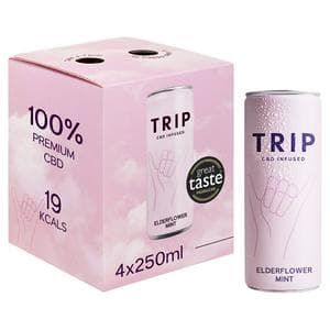 TRIP 4 x 250ml Elderflower Mint Sparkling Drink