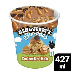 Ben & Jerry's Sundae Dulce De Lish Caramel Ice Cream Tub 427ml