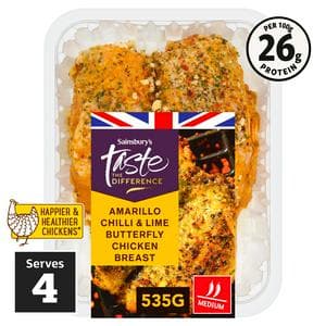 Sainsbury's Amarillo Chilli & Lime Butterfly Chicken Breast, Taste the Difference 535g