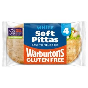 Warburtons Gluten Free White Soft Pittas x4