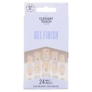 Elegant Touch Squoval Encased Gel Finish Nails x24