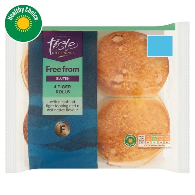 Sainsbury's Free From Tiger Rolls, Taste the Difference x4