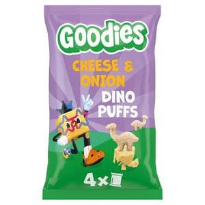 Goodies 4 x 12g Cheese & Onion Multipack Kids Snack Dino Puffs