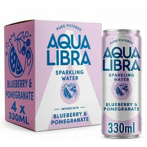 Aqua Libra Sparkling Water Infused with Blueberry & Pomegranate 4 x 330ml