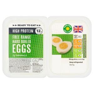 Sainsbury's 4 x High Protein Reay to Eat Peeled Hard Boiled Eggs 180g