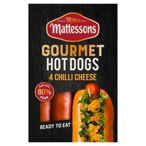 Mattessons 4 x Chilli Cheese Gourmet Hot Dogs 260g