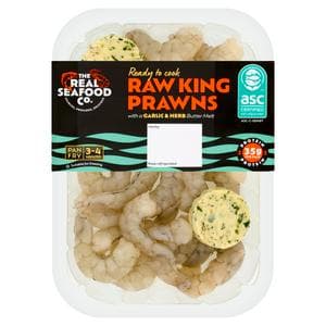 The Real Seafood Co. 165g Raw King Prawns with a Garlic & Herb Butter Melt