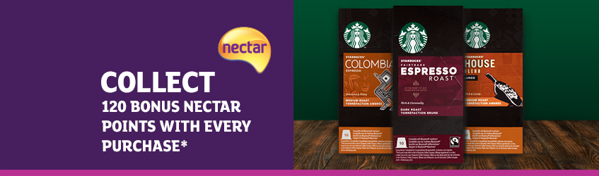 Collect 120 bonus Nectar points with Starbucks.