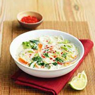 Noodle soup in a bowl