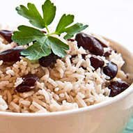 Rice and peas in a bowl