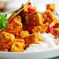 Tikka masala served on a plate