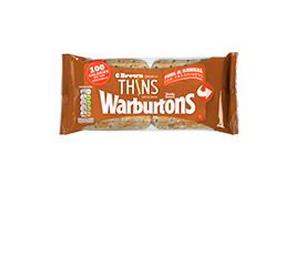 Warburtons Brown Sandwich Thins x6