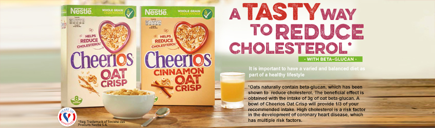 Cheerios a tasty way to reduce cholesterol.