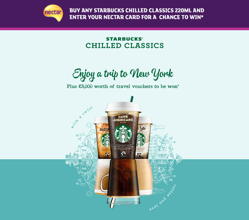 Enjoy a trip to New York with Starbucks Americano.