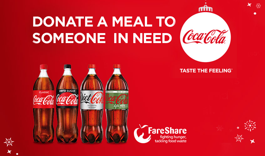 Donate a meal to someone in need with Coca-Cola.