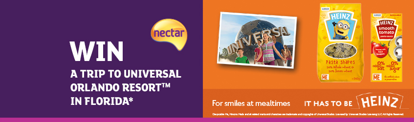 Win a trip to Universal Studios Florida with Heinz Sainsbury s