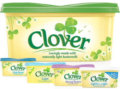 Clover butter packs - Clover Daily Boost, Clover Light, Clover Strong bones, Clover Lighter than light and Clover original