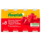 Sainsbury's Flourish Immune Support Strawberry Yogurt Drinks 8x100g