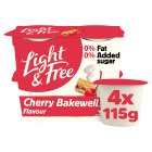 Light & Free Cherry Greek Style 0% Added Sugar, Fat Free Yogurt 4x115g