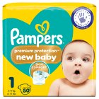 Pampers New Baby Size 1 Essential Pack, 2kg-5kg 50 Nappies