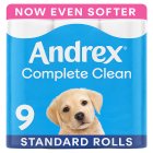 Andrex Complete Clean Toilet Rolls x9
