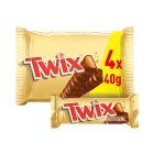 Twix Caramel & Milk Chocolate Fingers Twin Biscuit Snack Bars Multipack 4x40g