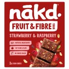 Nakd Strawberry Raspberry Fruit & Fibre Bars 3x44g
