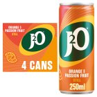 J2O Orange & Passion Fruit Cans 4x250ml