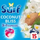 Surf 3 In 1 Laundry Washing Detergent Capsules Coconut Bliss 15 Washes