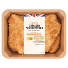 Sainsbury's Fresh Breaded British Chicken Steaks x4 505g