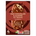 Sainsbury's Milk Chocolate & Almonds Ice Creams 4x75g
