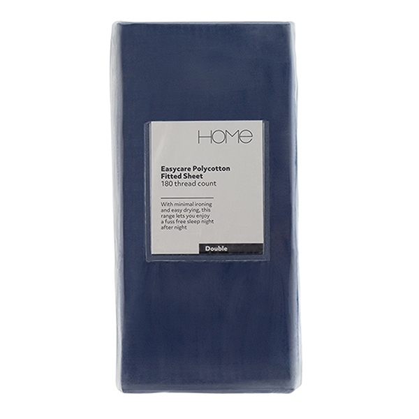 Easycare 28cm Fitted Sheet Navy 
